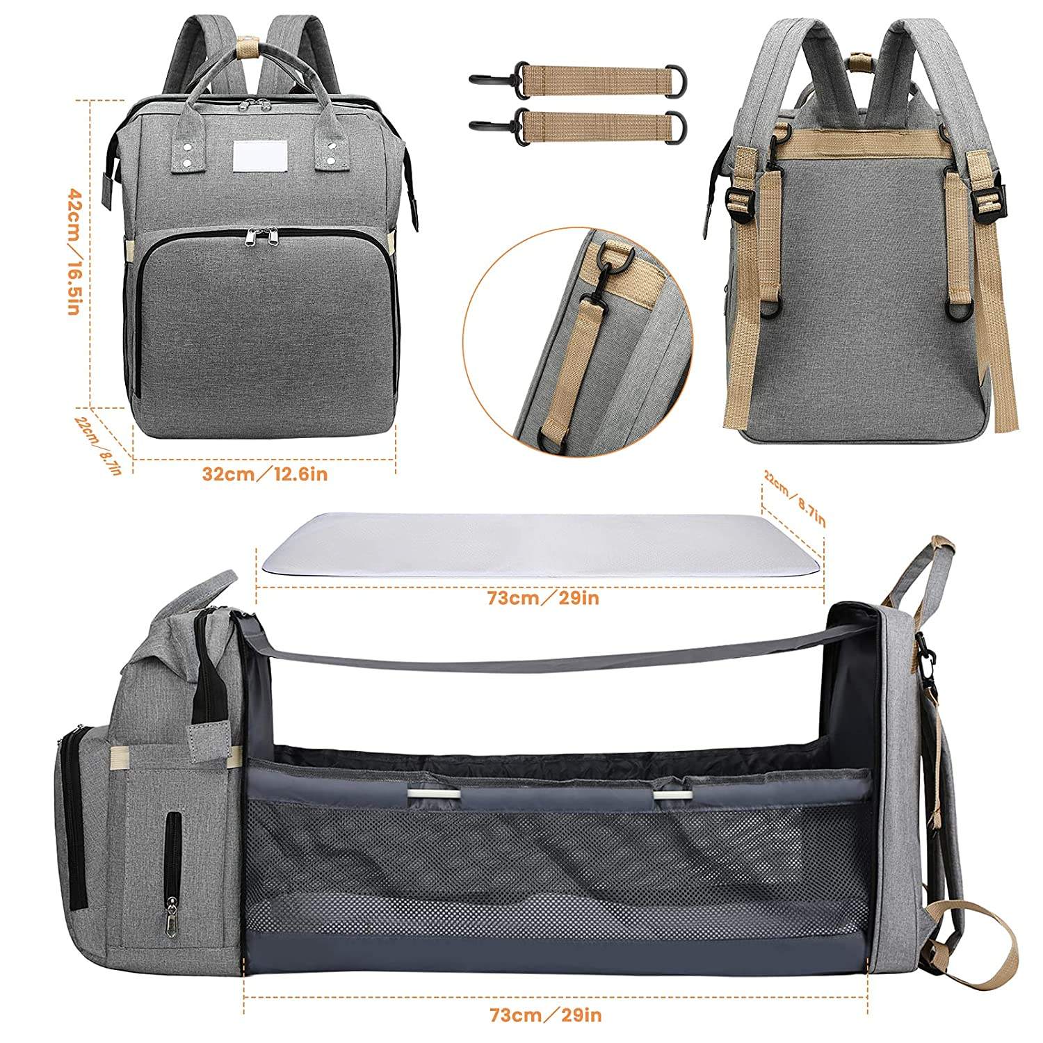 New Multifunctional Travel Back Pack Maternity Baby Changing Bags Baby Backpack Mommy Nappy Diaper Bag With Changing Station