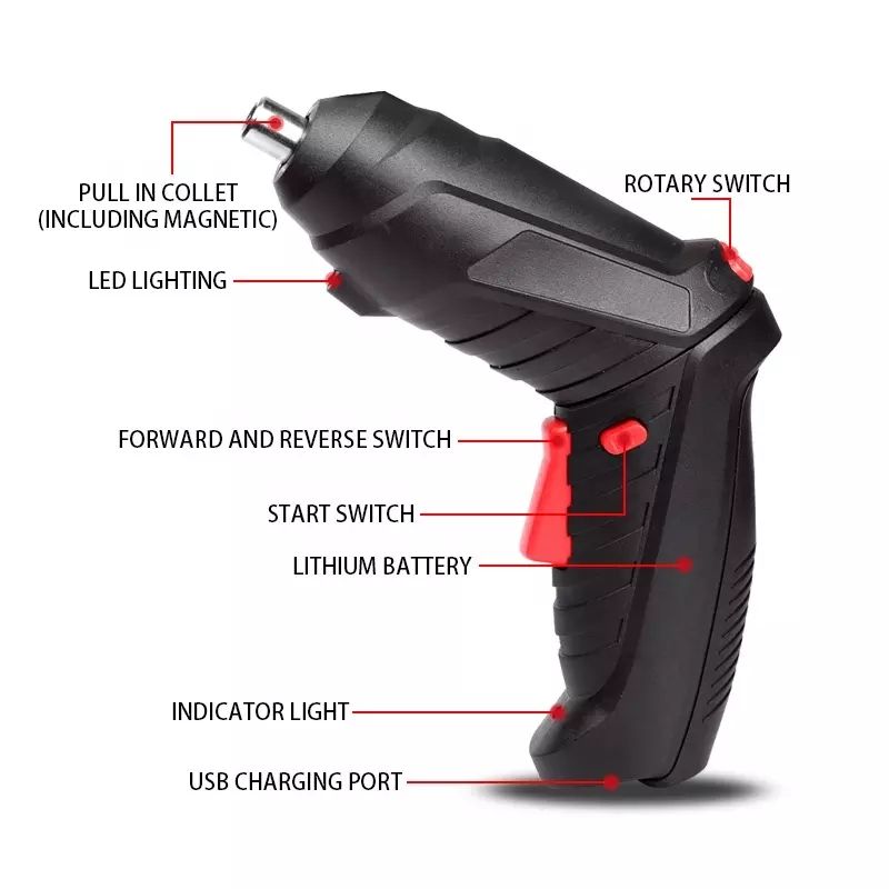 47 pcs set 3.6V Li-Ion Battery Power Electric Screwdriver Set Screwdriver Cordless Mini Screw Driver