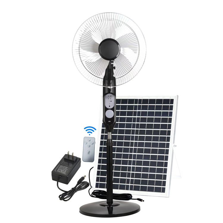 Portable Solar Stand Fan for Home and Outdoor Use with Remote Control and Solar Panel Single Wind Speed