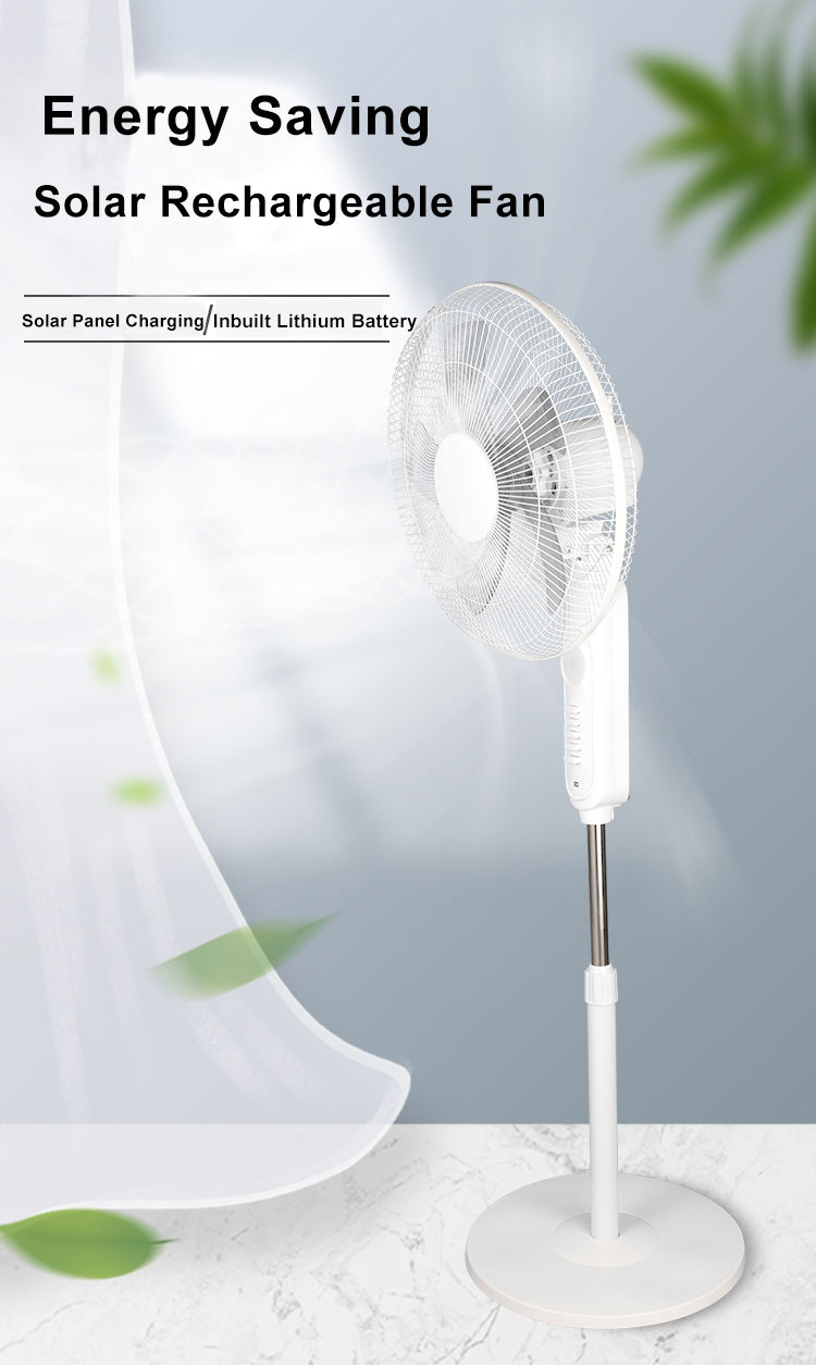 Portable Solar Stand Fan for Home and Outdoor Use with Remote Control and Solar Panel Single Wind Speed