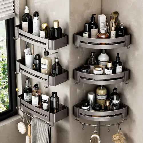 Bathroom triangle shelf nail-free bathroom space aluminum corner shelf wall-mounted